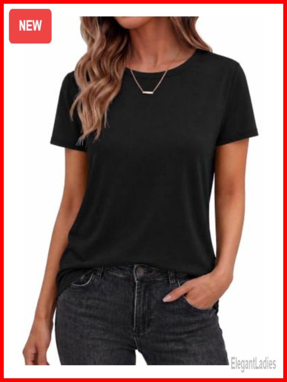 Women's Short Sleeve Crew Neck Loose Fit T-Shirt Casual Tee